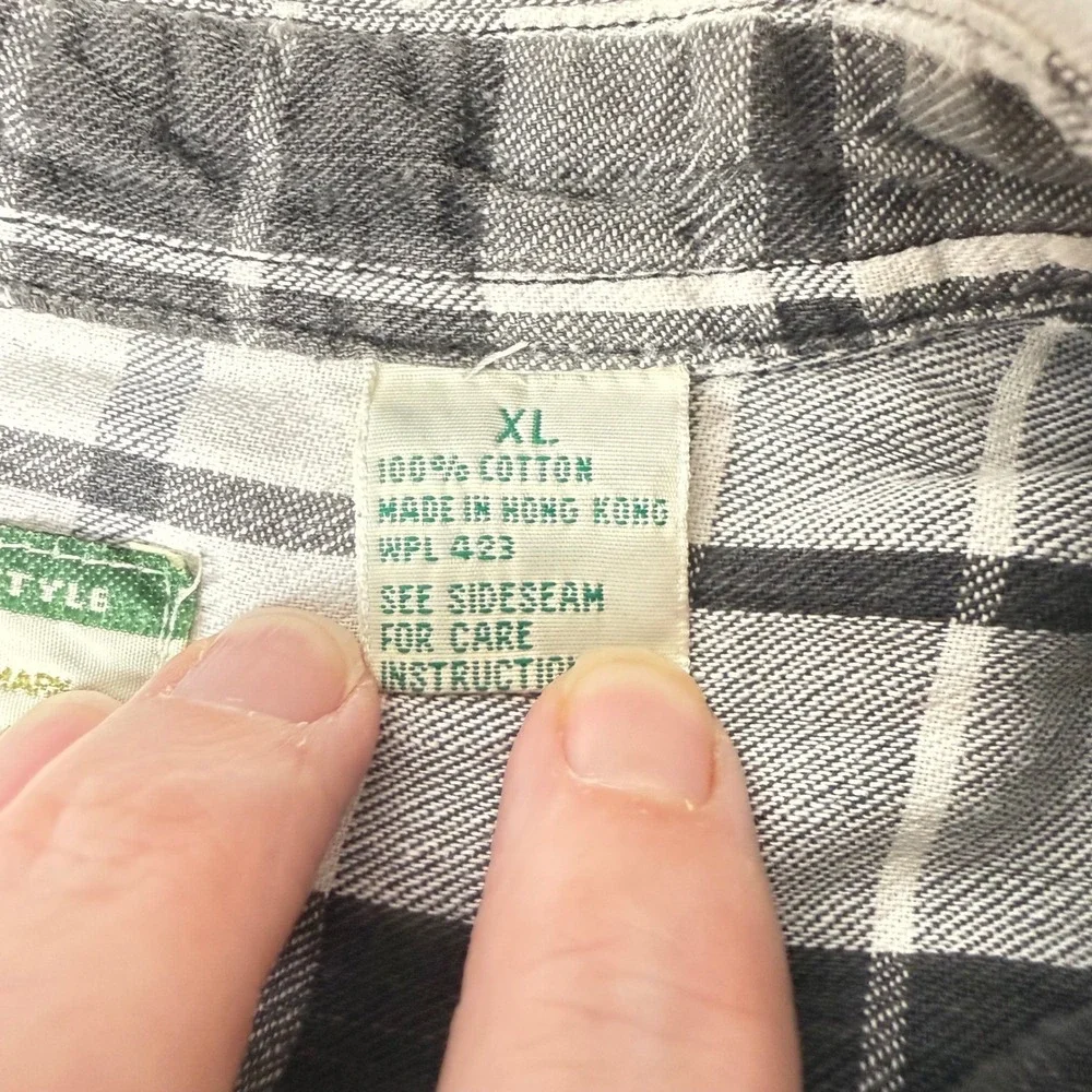 Levi's Plaid Button Down Modern Authentics Shirt Mens XL Grey Heritage Outdoorsy